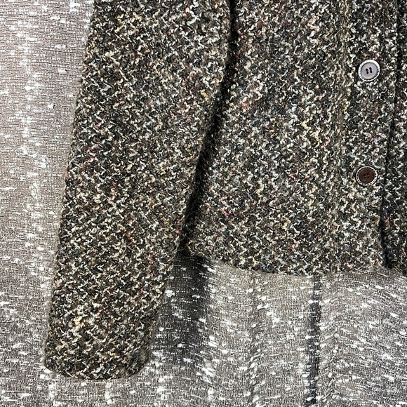 Requirements Tween Jacket Blazer Shirt Top Blouse Button Up Brown Collared - Picture 6 of 9